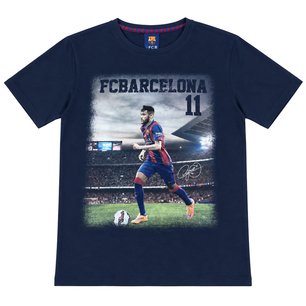 Vintage FC Barcelona Neymar Jr 11 T-Shirt Size S Blue 1