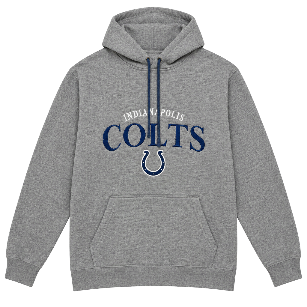 NFL Indianapolis Colts Grey Embroidered Hoodie size XL 1