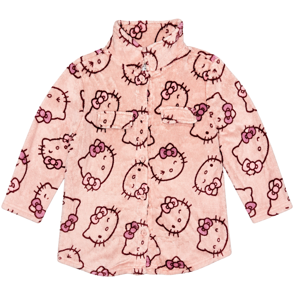 Sanrio Hello Kitty Pink Fleece Button-Up Shacket Jacket 1