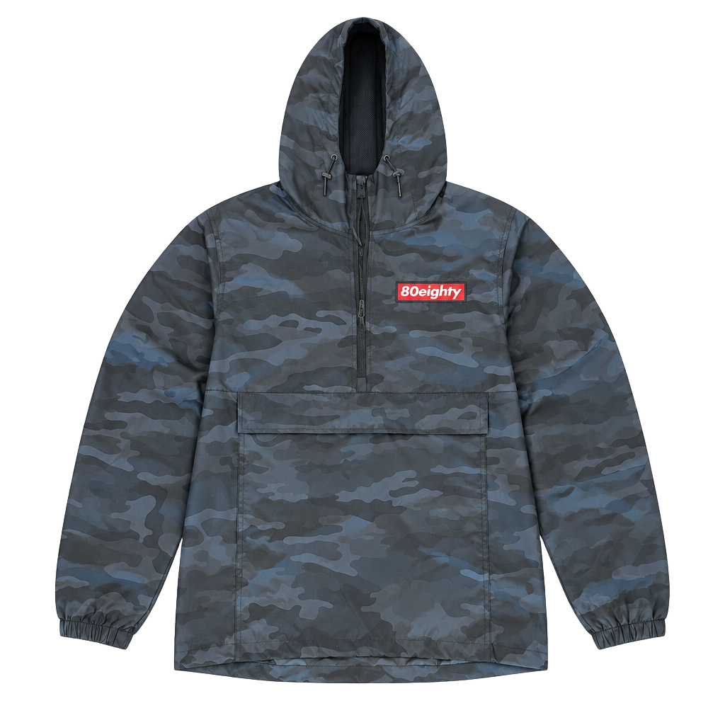 80Eighty Black Camo Anorak Windbreaker Jacket Men’s M 1