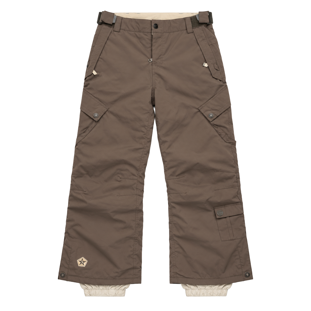 Sessions Kids Snowboard Ski Pants Brown Size L Waterproof Cargo 1