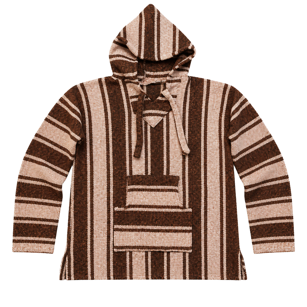 Vintage 80s 90s Mexican Surfer Baja Pullover Hoodie // Drug Rug // Hooded Jacket // Woven Poncho 1