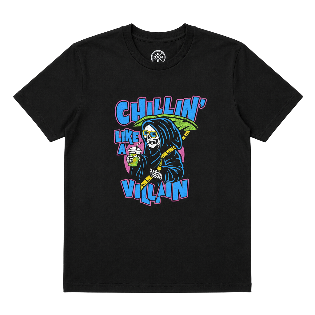 ODM Chillin Like A Villain Grim Reaper Graphic T-Shirt Black 1
