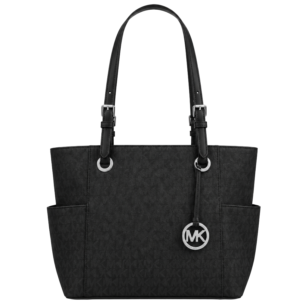 Michael Kors Jet Set Travel Tote Black Logo 1