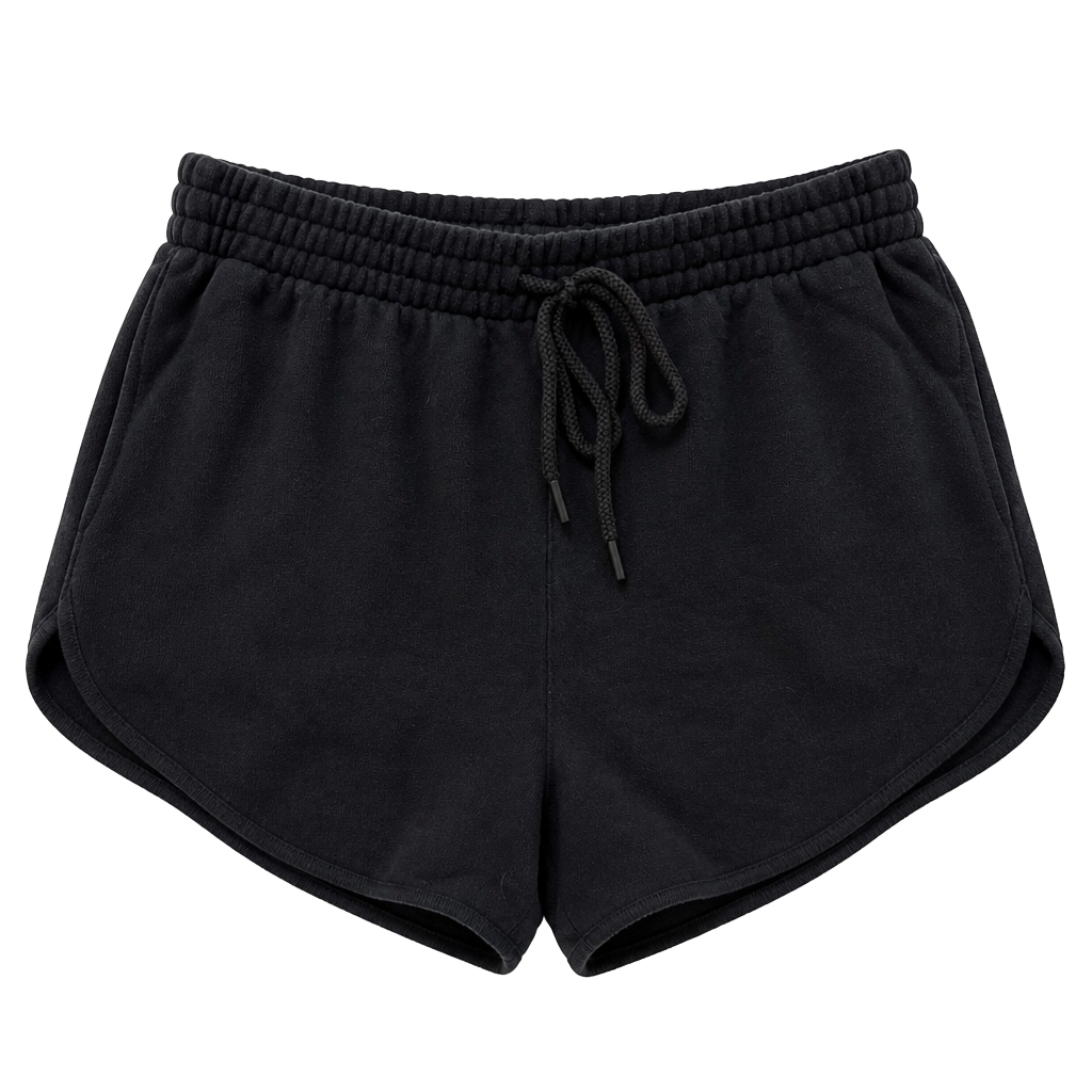 Victoria's Secret PINK Black Off-Duty Terry Lounge Shorts Drawstring 1
