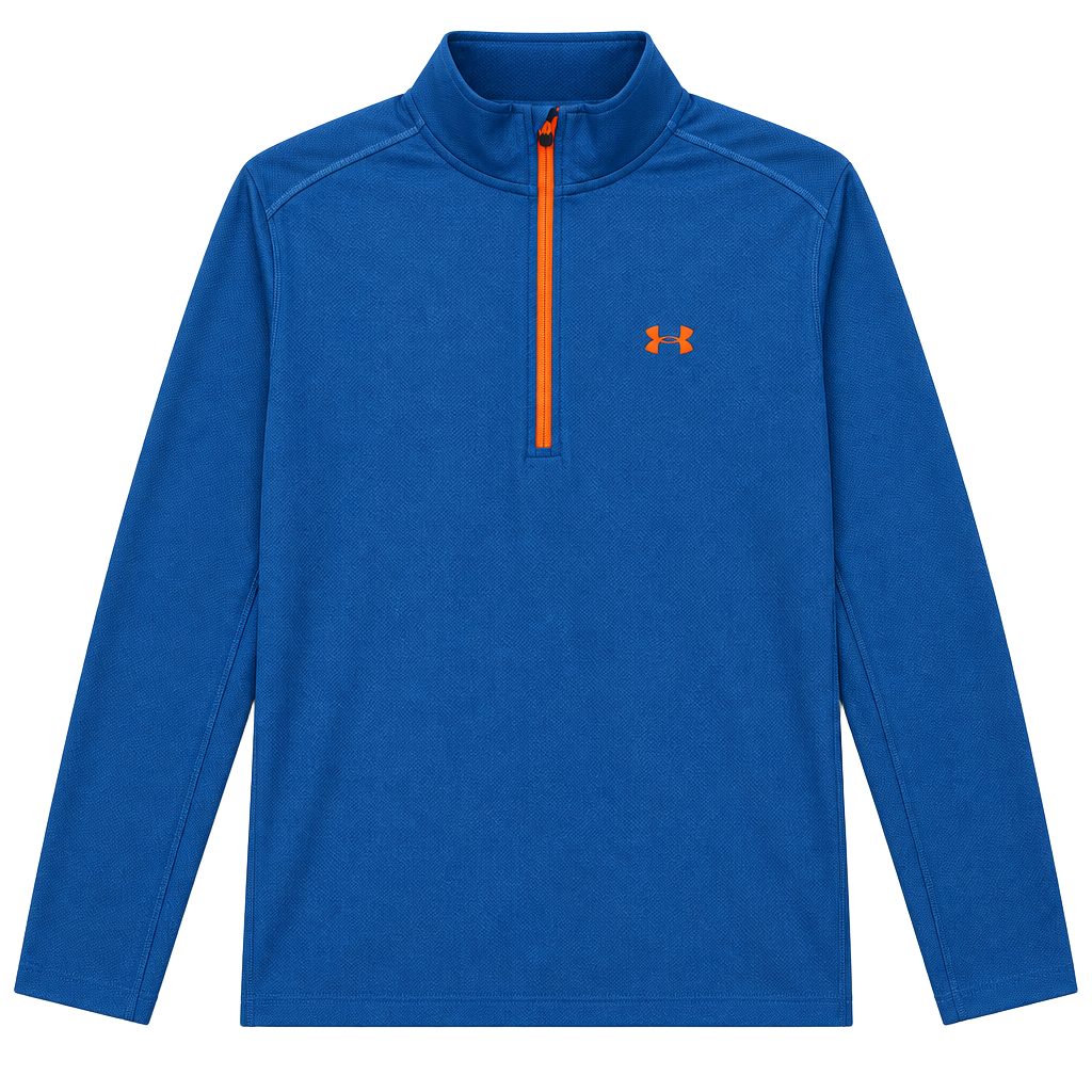 Under Armour Velocity 2.0 Size MD/M Blue Orange 1/4 Zip Pullover 1