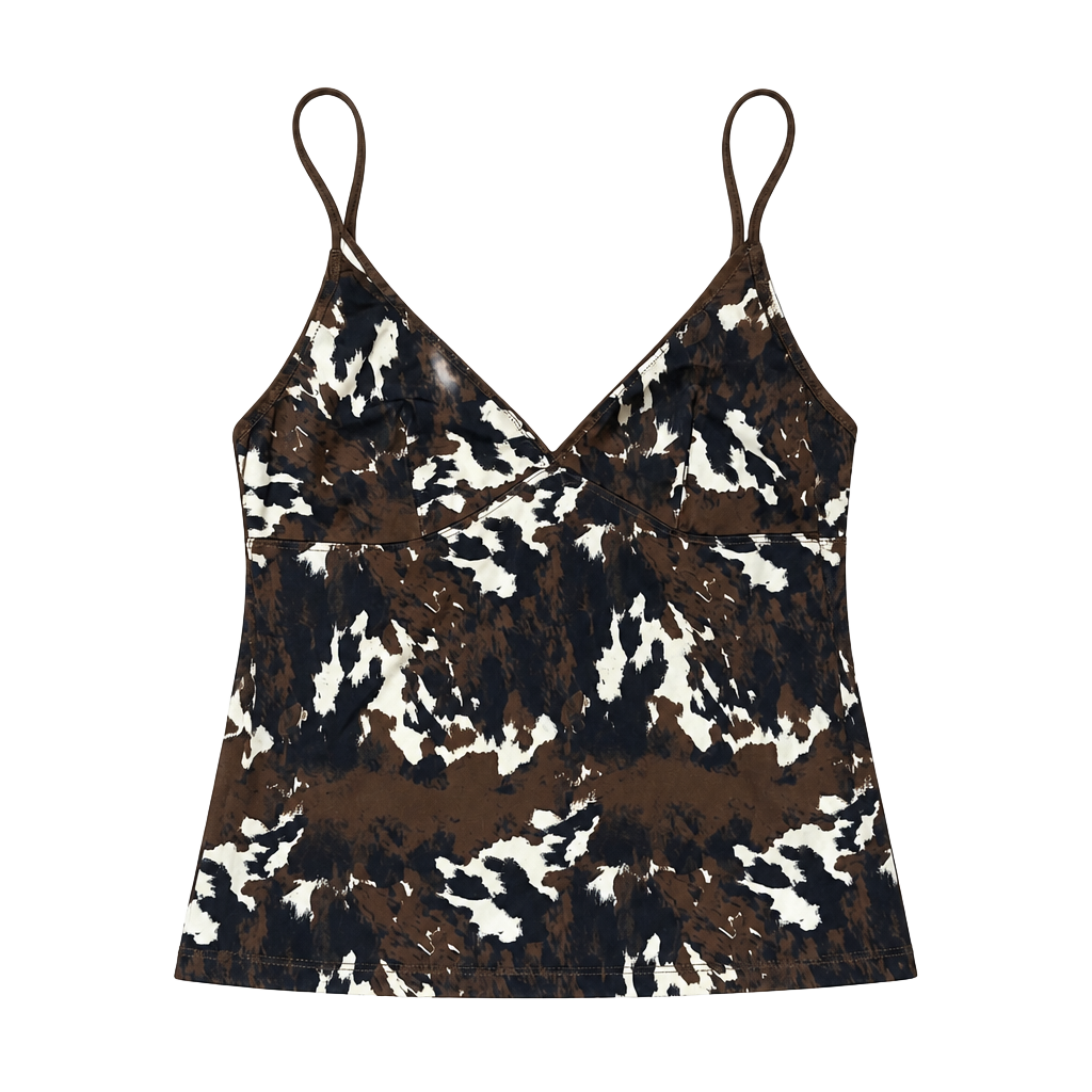 BDG Brown Cow Print Handkerchief Cami Top Size Medium 1