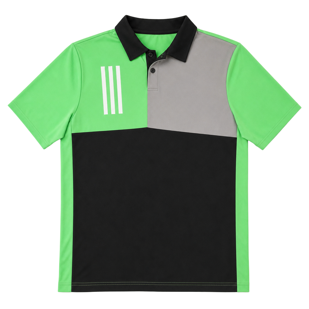 adidas Boys Primegreen Colorblock Golf Polo Shirt in Green Black Grey 1