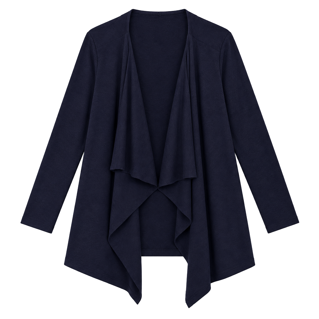 Talbots Open Front Drape Cardigan Black 1