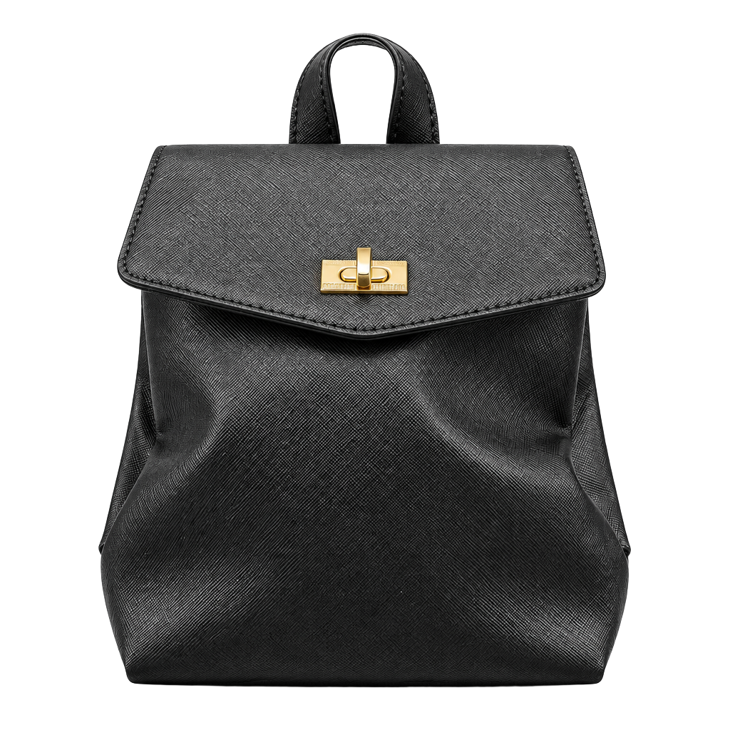 Vanessa Williams Black Saffiano Leather Convertible Mini Backpack Purse 1
