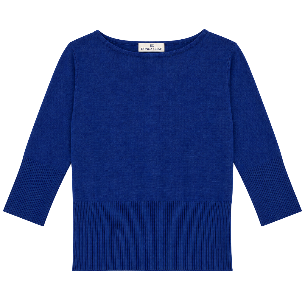 Donna Gray Blue Cotton Sweater 1