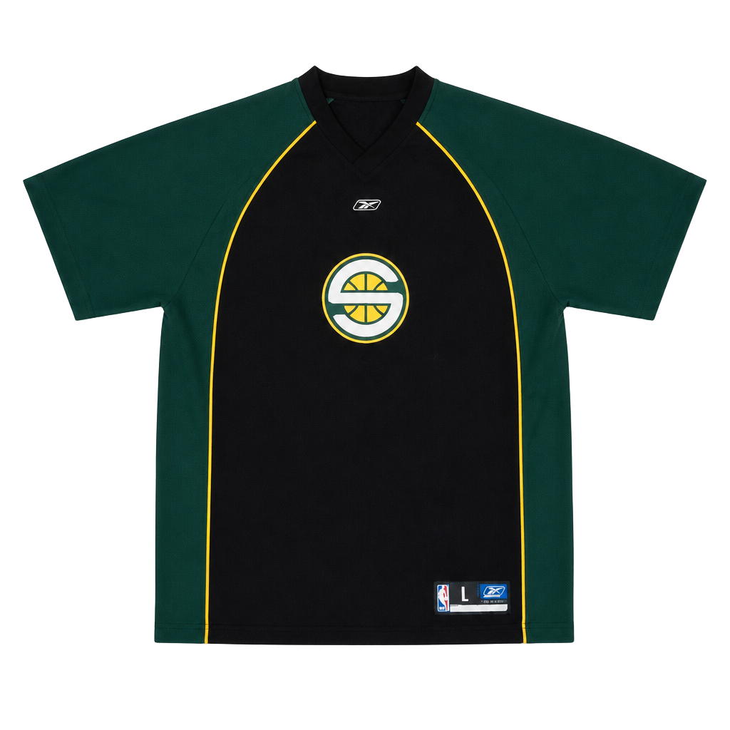 Vintage Reebok Seattle SuperSonics NBA Basketball Warm Up Shirt Men's Large 1