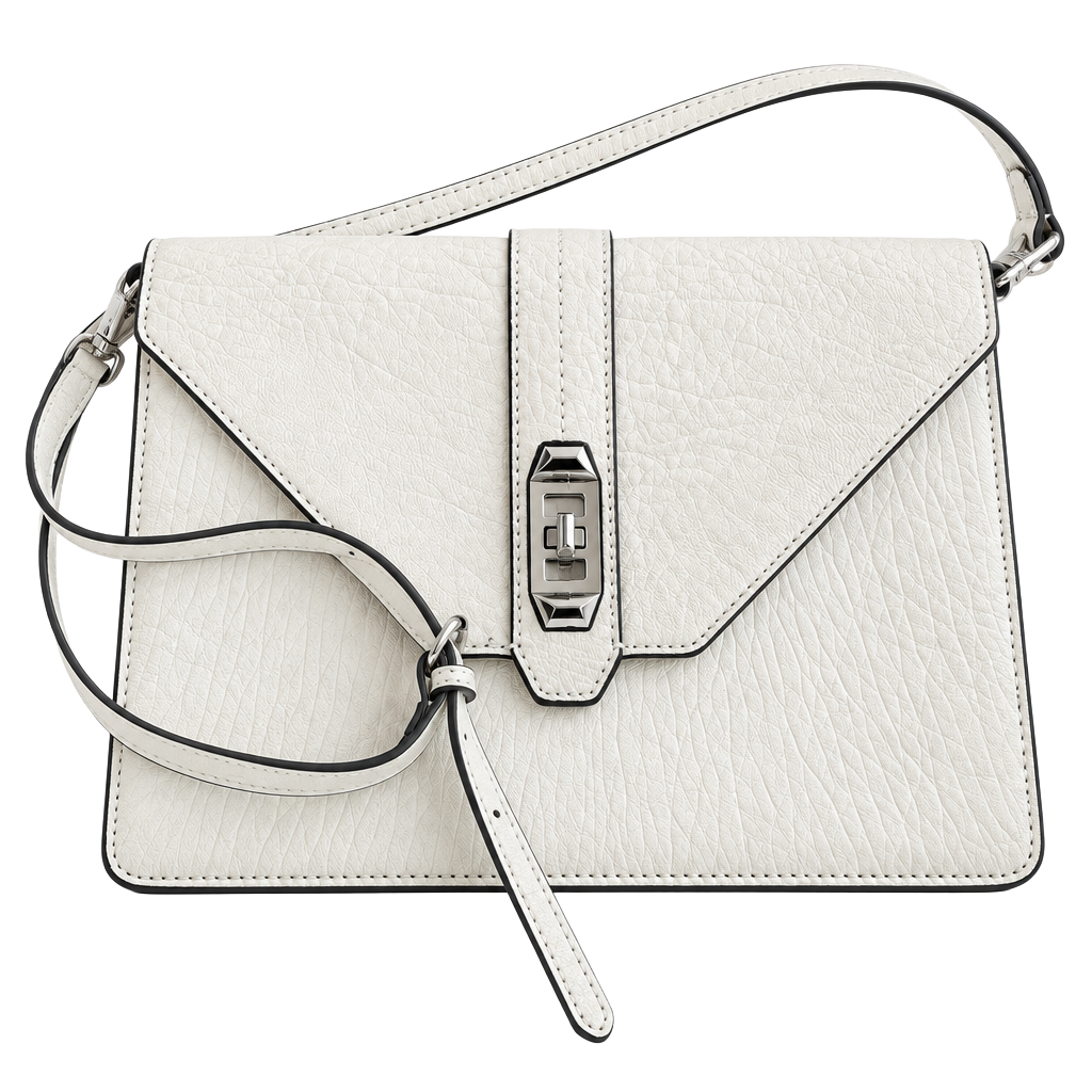 Rebecca Minkoff Moby Clutch White Leather Crossbody Bag 1