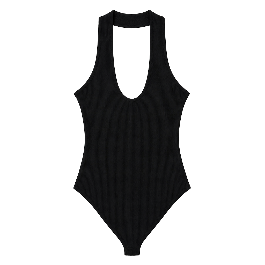 Bar III Black Ribbed Halter Bodysuit 1