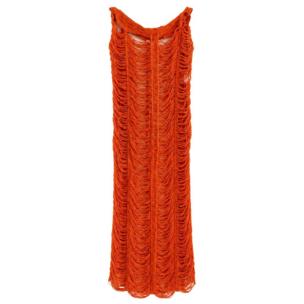 JLuxLabel Nia Distressed Crochet Skirt Orange 1