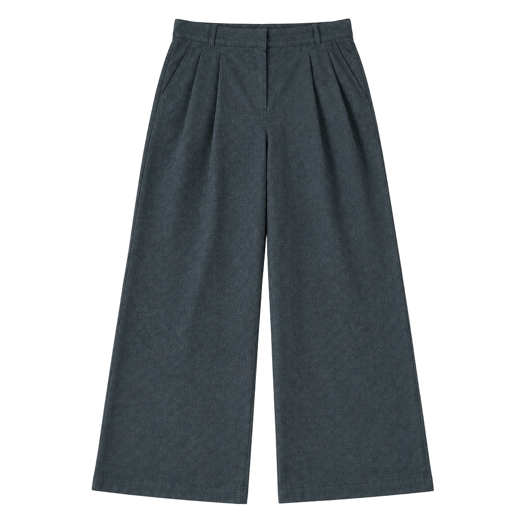 H&M Pleated Wide-Leg Pants Size US 14 Dark Gray Trousers 1