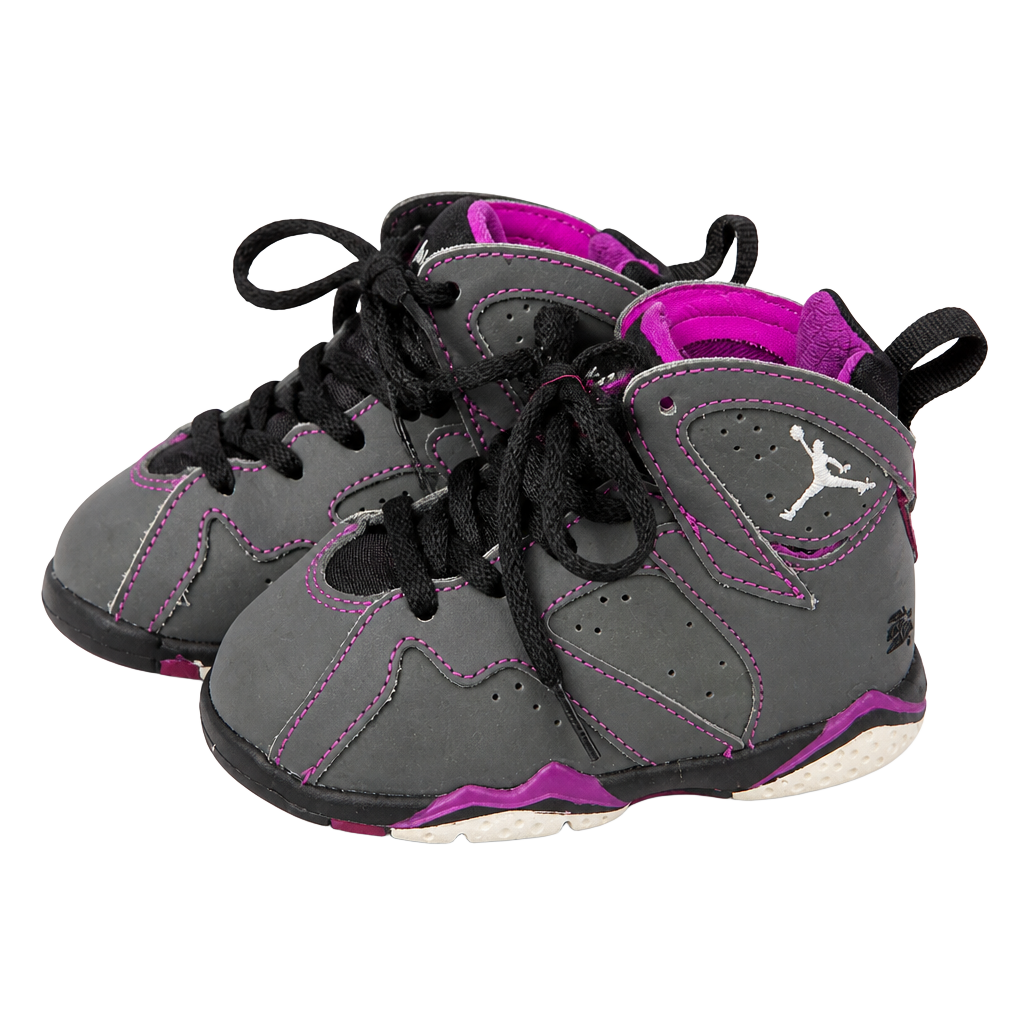 Jordan 7 Retro TD Fuchsia Flash Dark Grey Toddler Sneakers size 7c 1