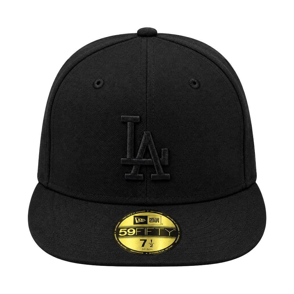New Era Los Angeles Dodgers 59 Fitted Hat Size 7 1/2 Black 1