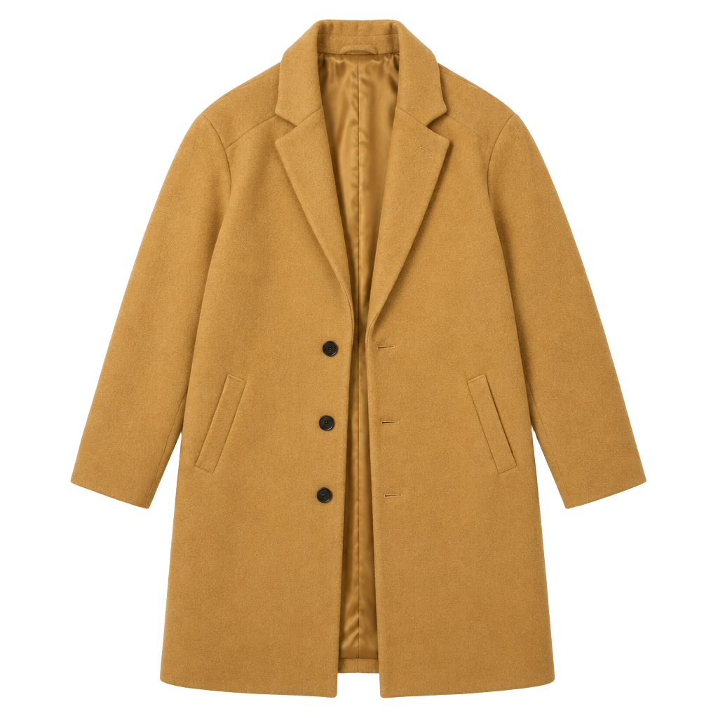 Men Mustard Wool Coat 1