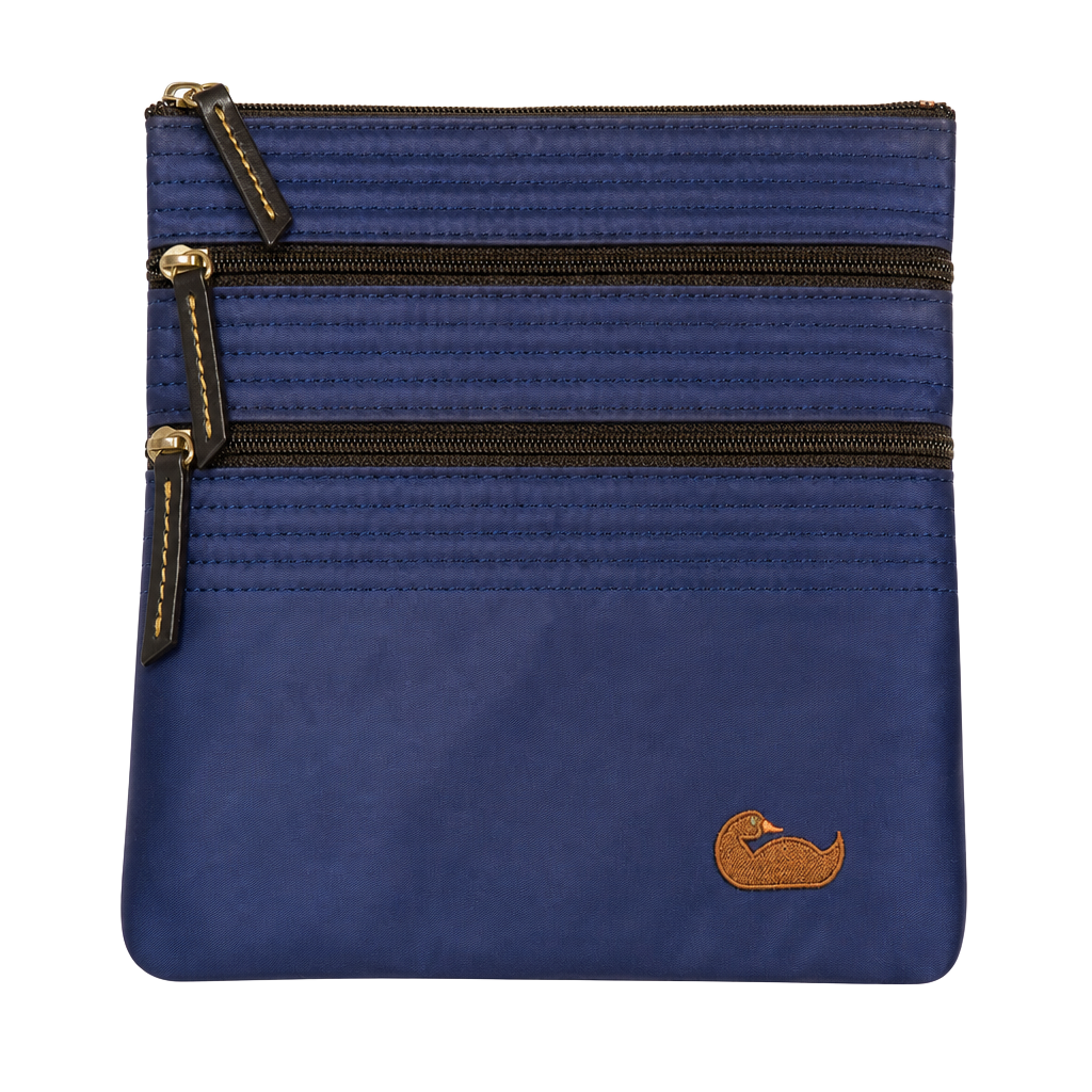 Dooney & Bourke Nylon Triple Zip Crossbody Bag Navy Blue 1