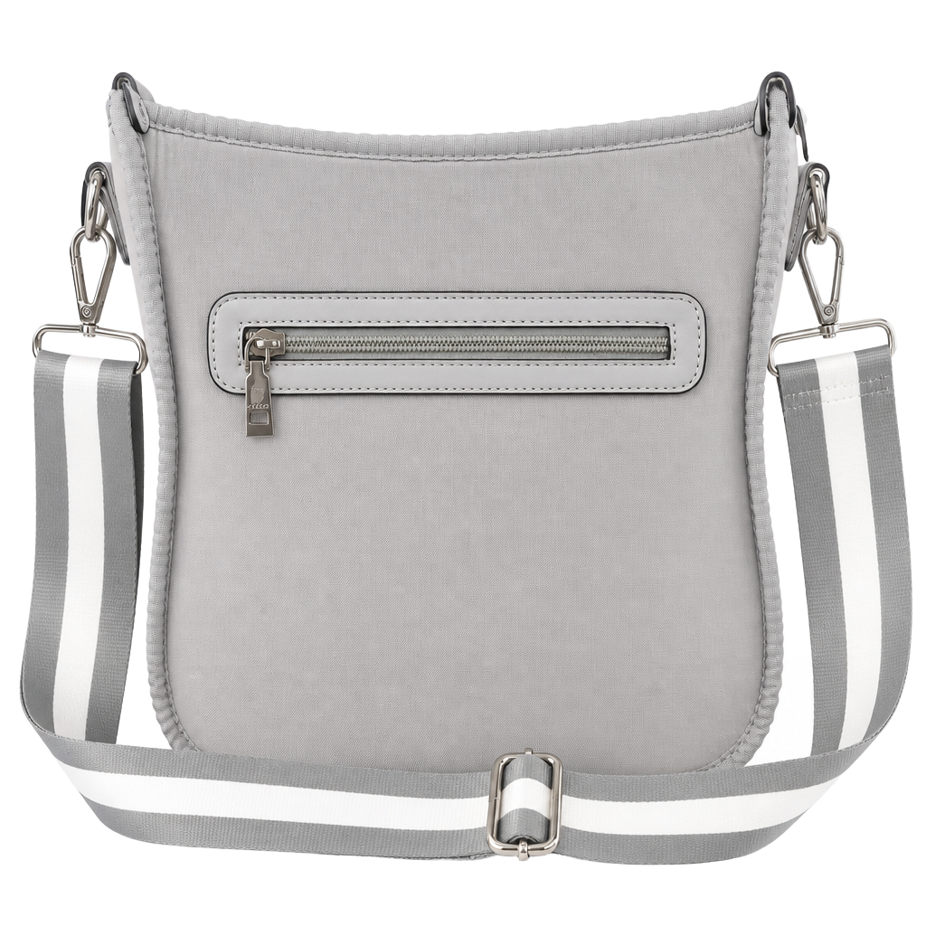 Gray & White Satchel Side Bag with Adjustable Strap 1