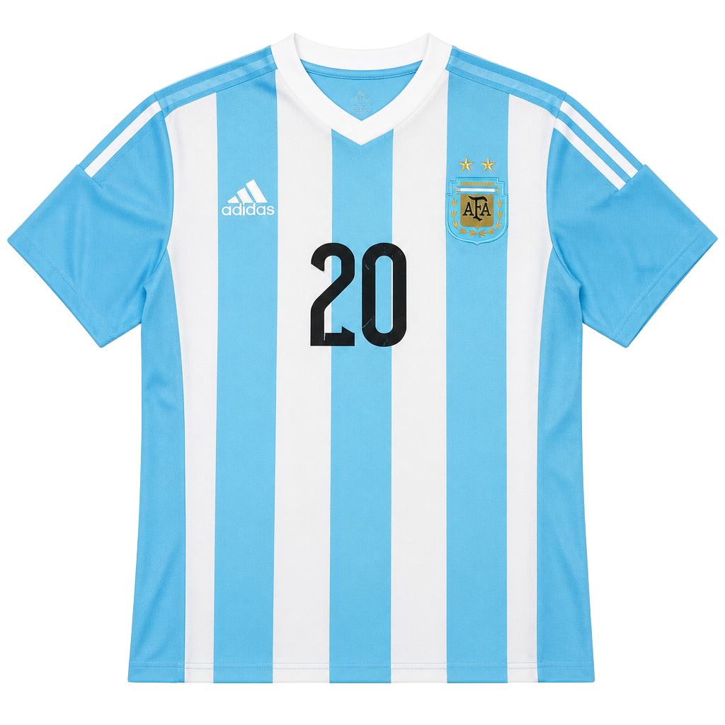 Adidas Argentina National Team Home Soccer Jersey - Sergio 'Kun' Agüero #20 1