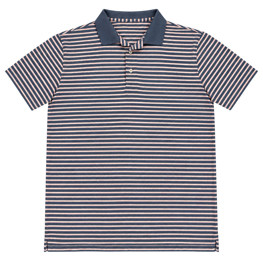Peter Millar Striped Polo Shirt Size L Blue Pink 1