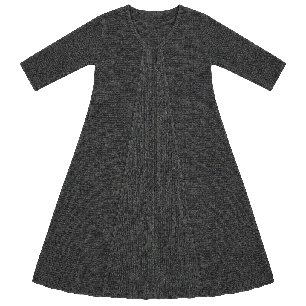 Eileen Fisher Black Rib Knit Tunic Size L Italian Yarn High Low Sweater 1