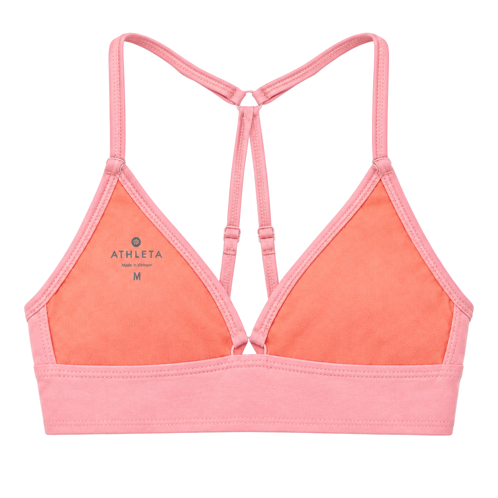 Athleta Swim Top Size M Pink Strappy Bikini Top 1