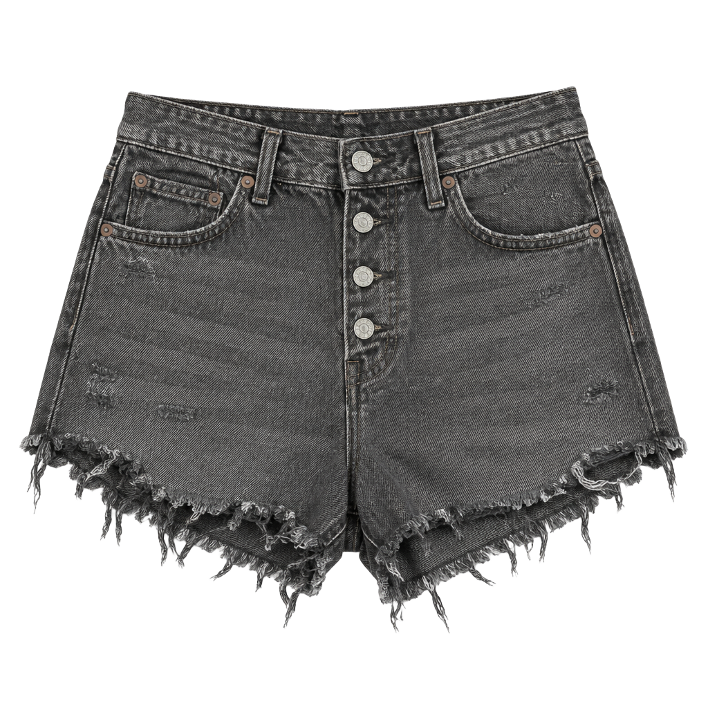 Levi's 501 Premium Cut Off Denim Shorts Black Distressed Frayed 1
