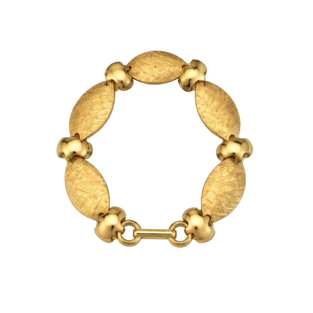 Vintage Goldtone Leaf Link Bracelet 1