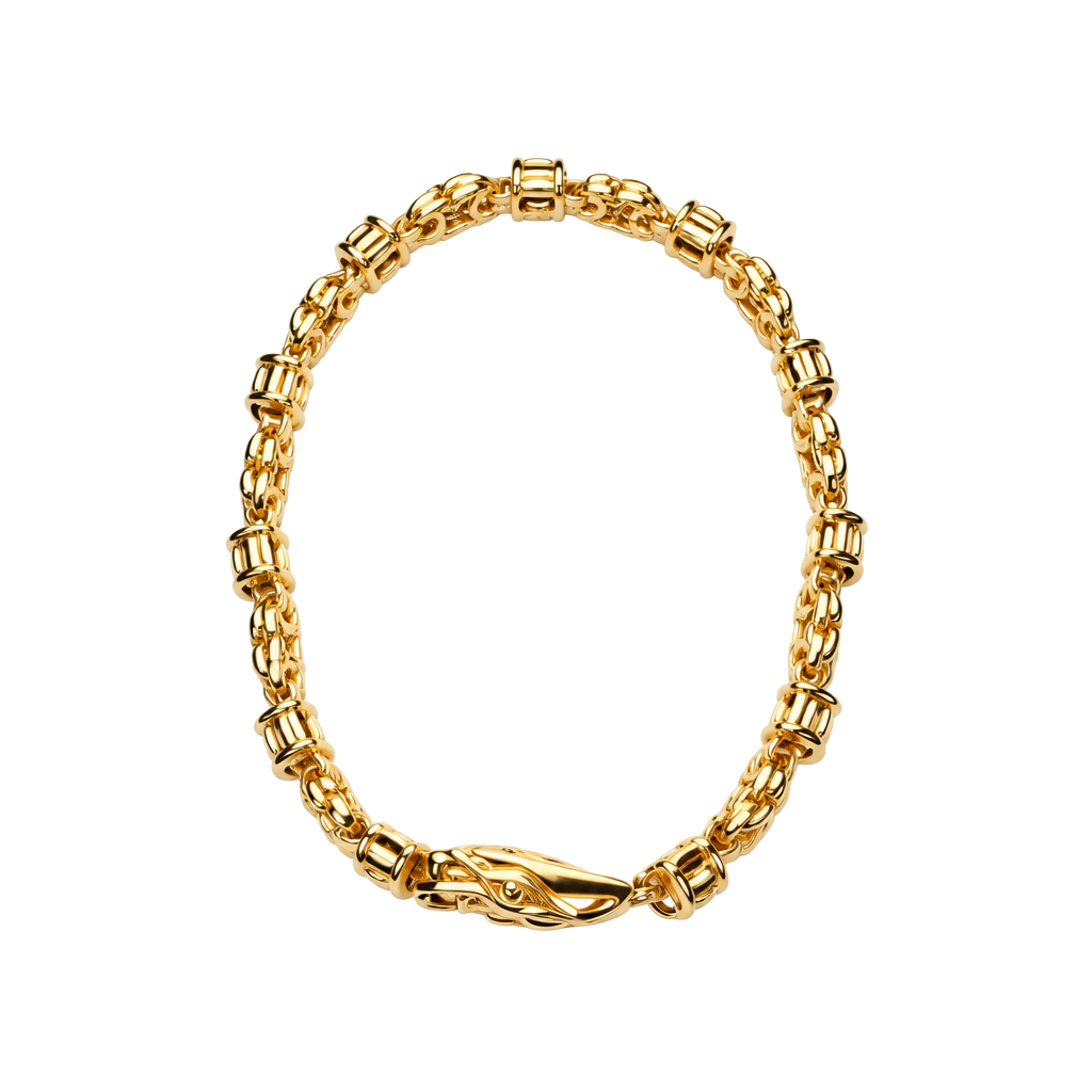 Vintage Gold Tone Link Bracelet with Blue Sapphire Stones 1