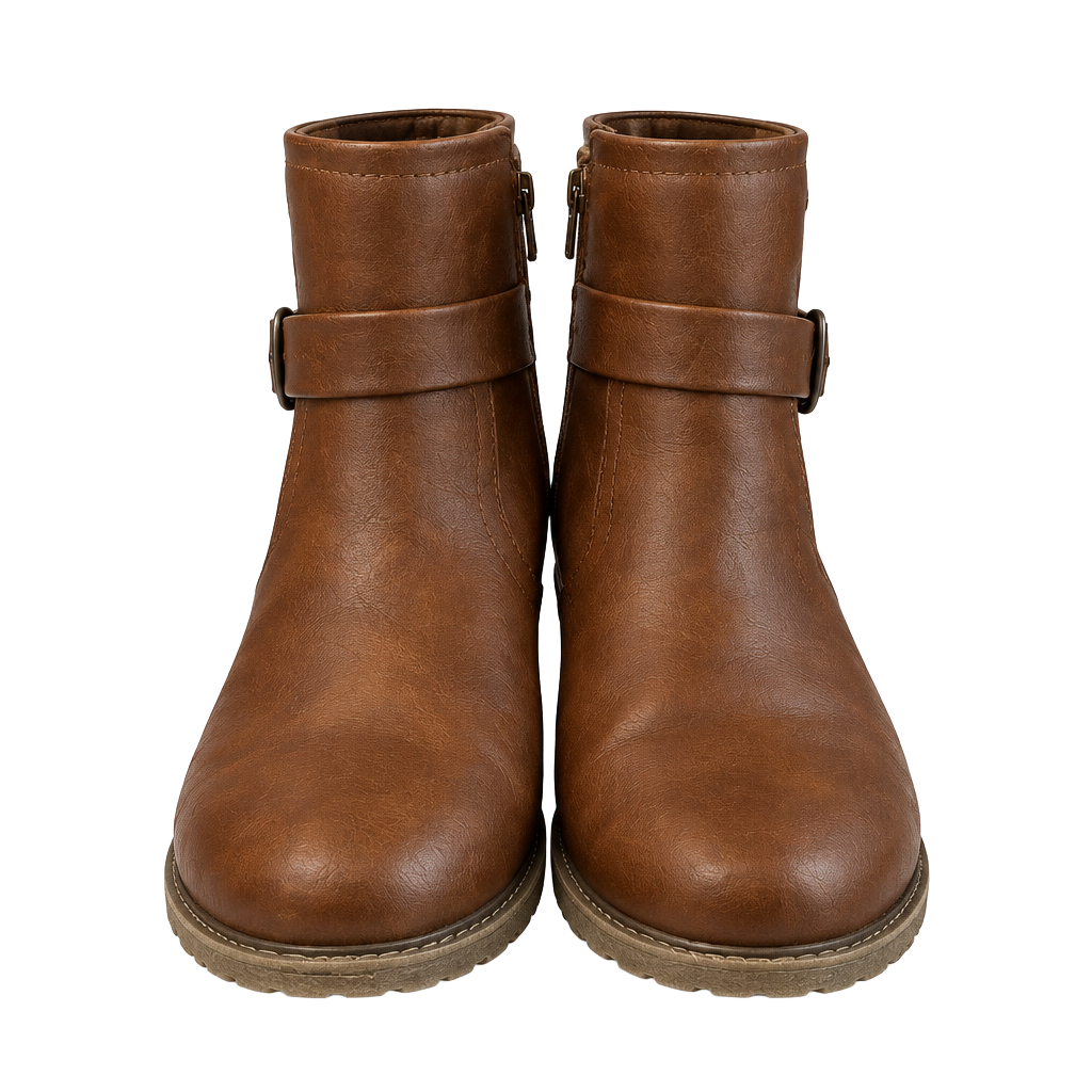 Wonder Nation Brown Buckle Booties Brown Faux Leather Ankle Boots 1