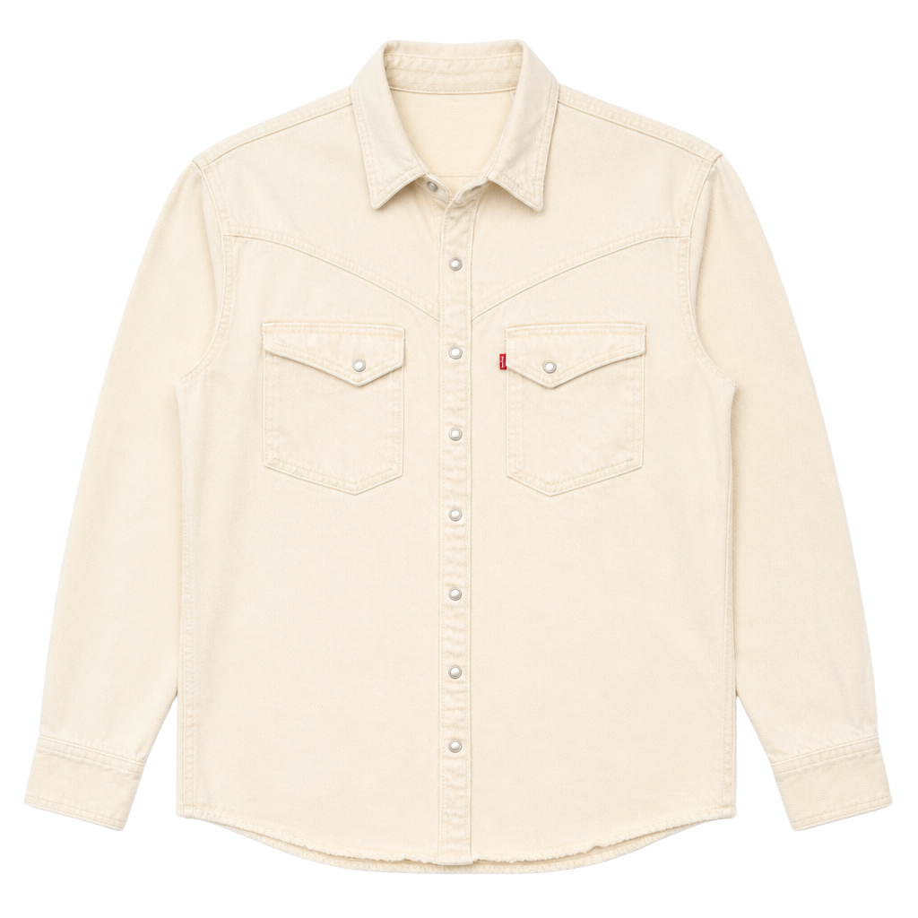 Levi's Women's Dorsey Western Shirt in Off-White XS oversized NWOT 1