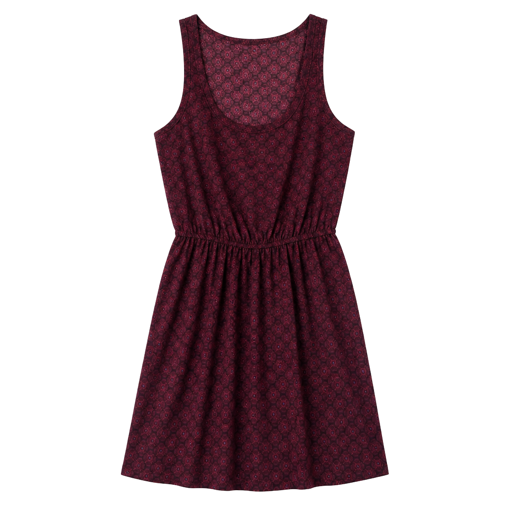 Cotton On Sleeveless Dress Size XS Maroon Printed Fit And Flare 1