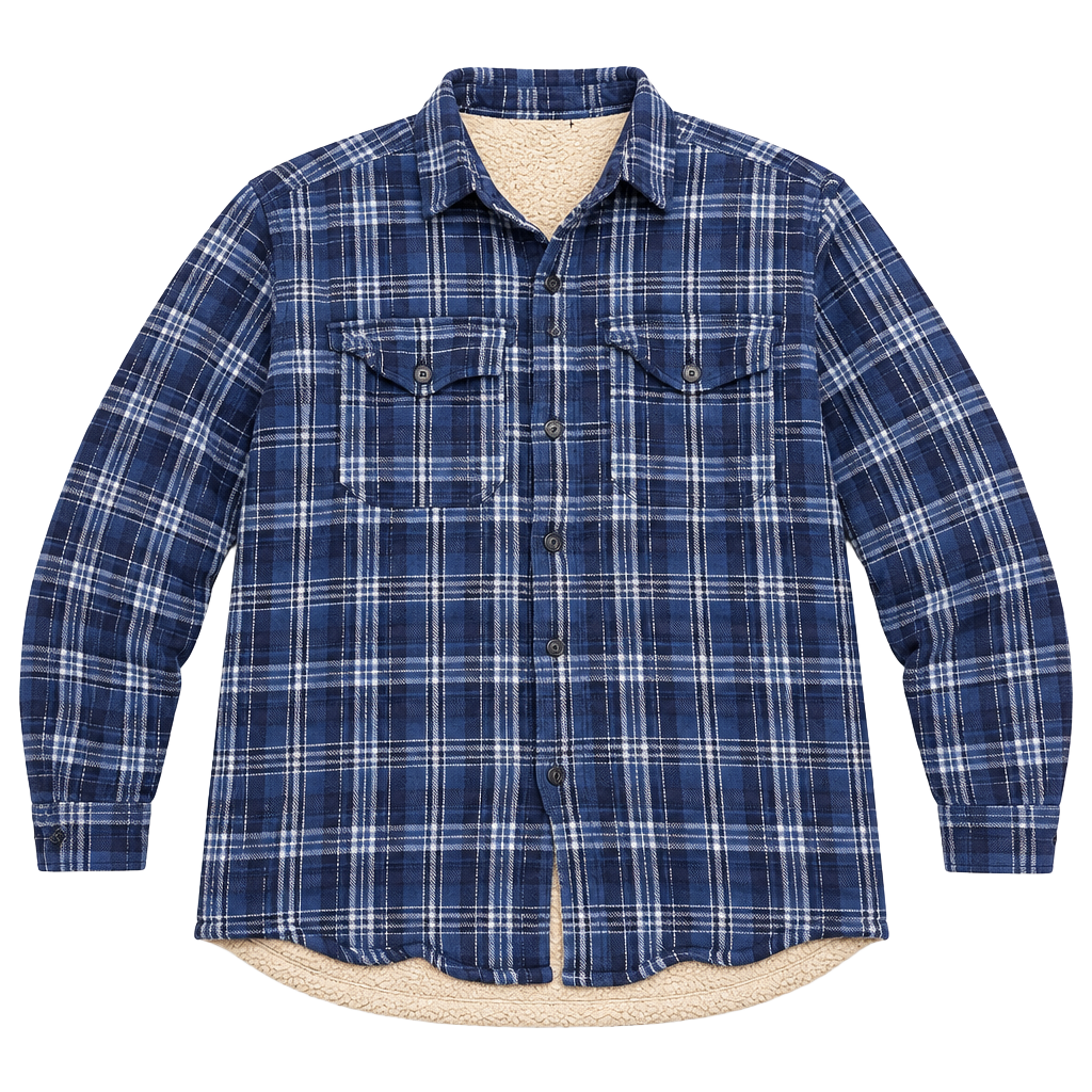 Levi's Sherpa Lined Flannel Shirt Size M Blue Plaid Shacket Jacket 1