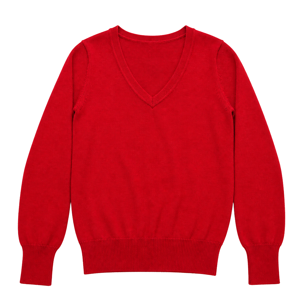 Ann Taylor Red V-Neck Long Sleeve Pullover Sweater 1