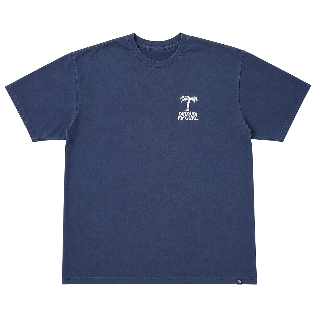 Rip Curl Since Sixty Nine Skeleton Surfer Graphic T-Shirt Navy Blue 1