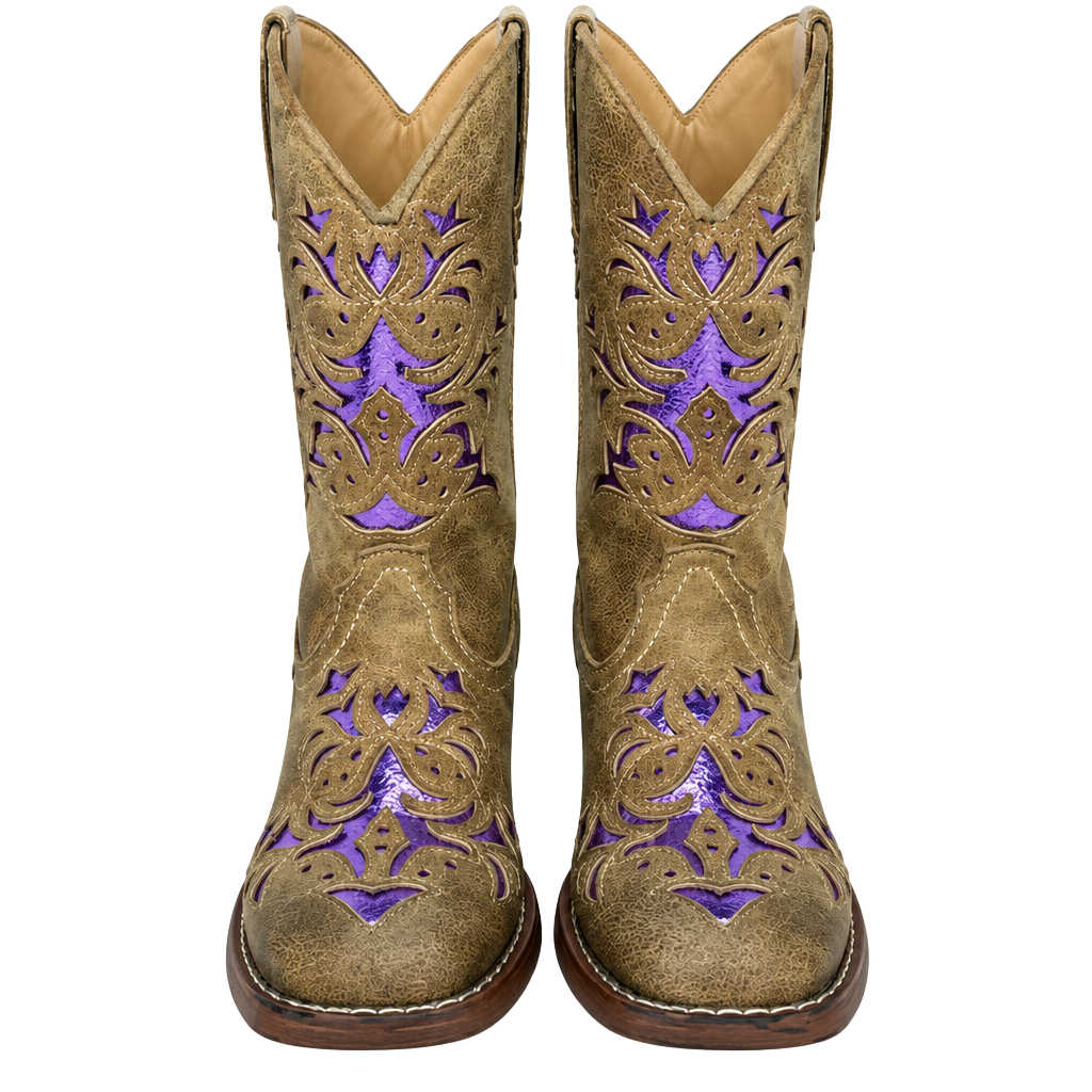 Roper Girls Lola Western Boots Square Toe 09-018-1903-2132 Size 11 1