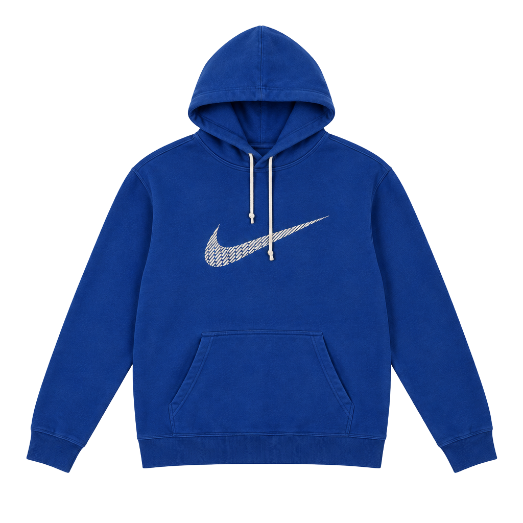 Nike Hoodie Size L Blue Graphic Swoosh Sweatshirt 1
