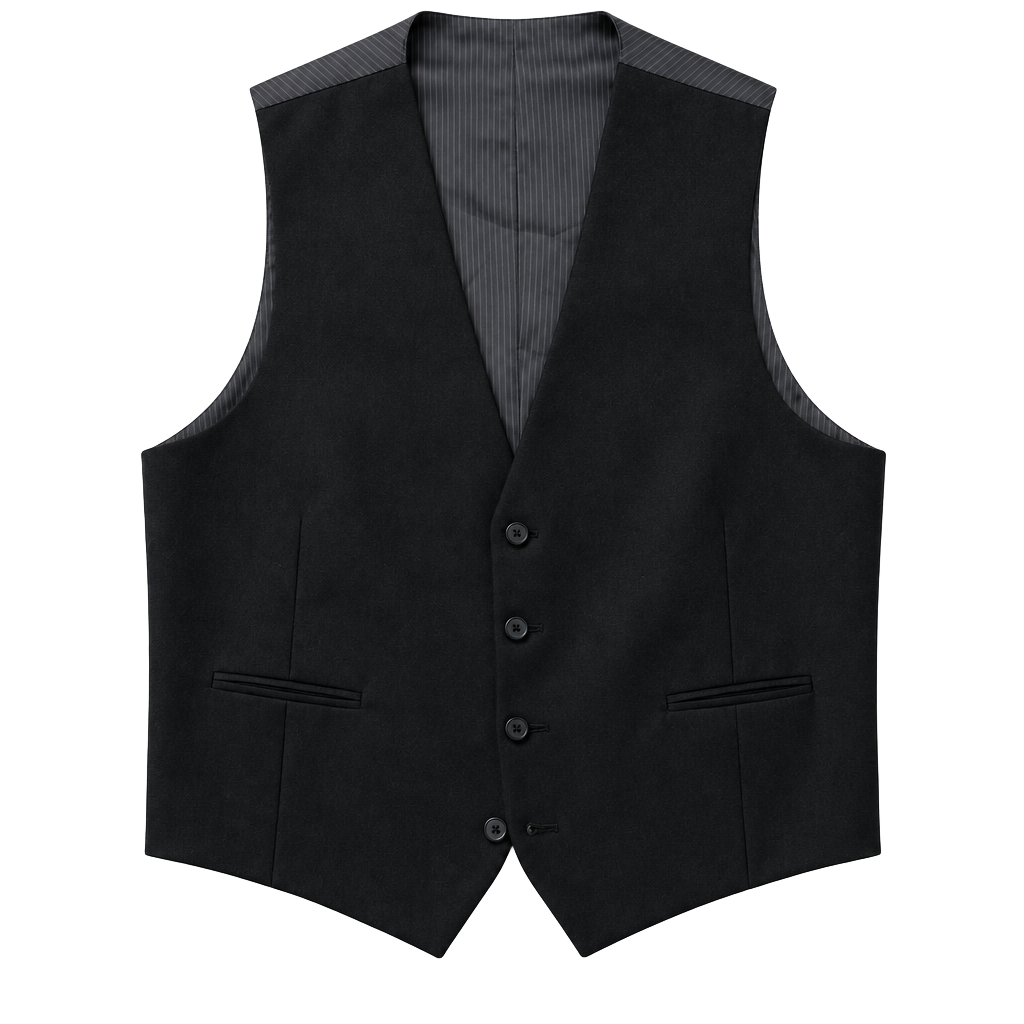 Unbranded Tuxedo Vest Black 4-Button Formalwear 1