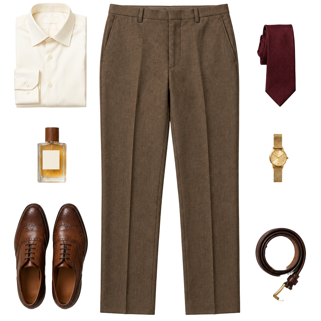 Louis Raphael Dress Pants Brown Hidden Extension 1