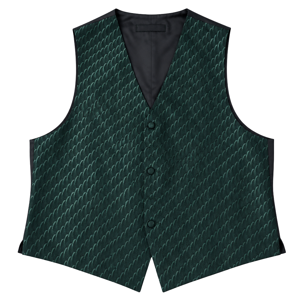 Bill Blass Green Black Patterned Tuxedo Vest Size L Waistcoat 1