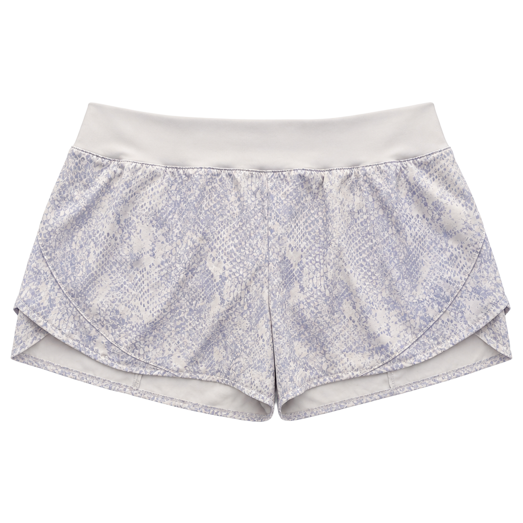 Avia Activewear Athletic Running Shorts Gray White Snake Print Size Medium 8-10 1