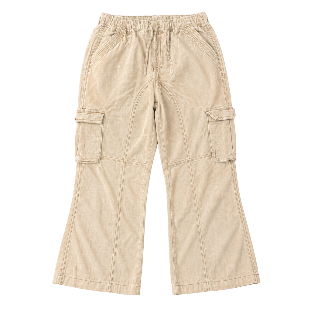 Pacsun Cargo Pants Medium Beige Elastic Waist 1