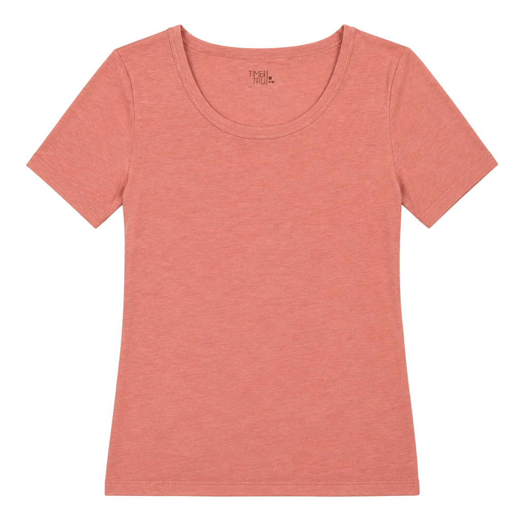 Time and Tru Short Sleeve T-Shirt Size M (8-10) Pink Scoop Neck 1
