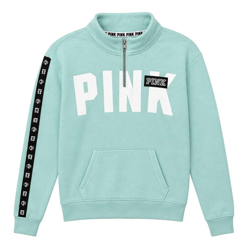 Victoria's Secret PINK Half Zip Sweatshirt Size S/P Mint Green 1
