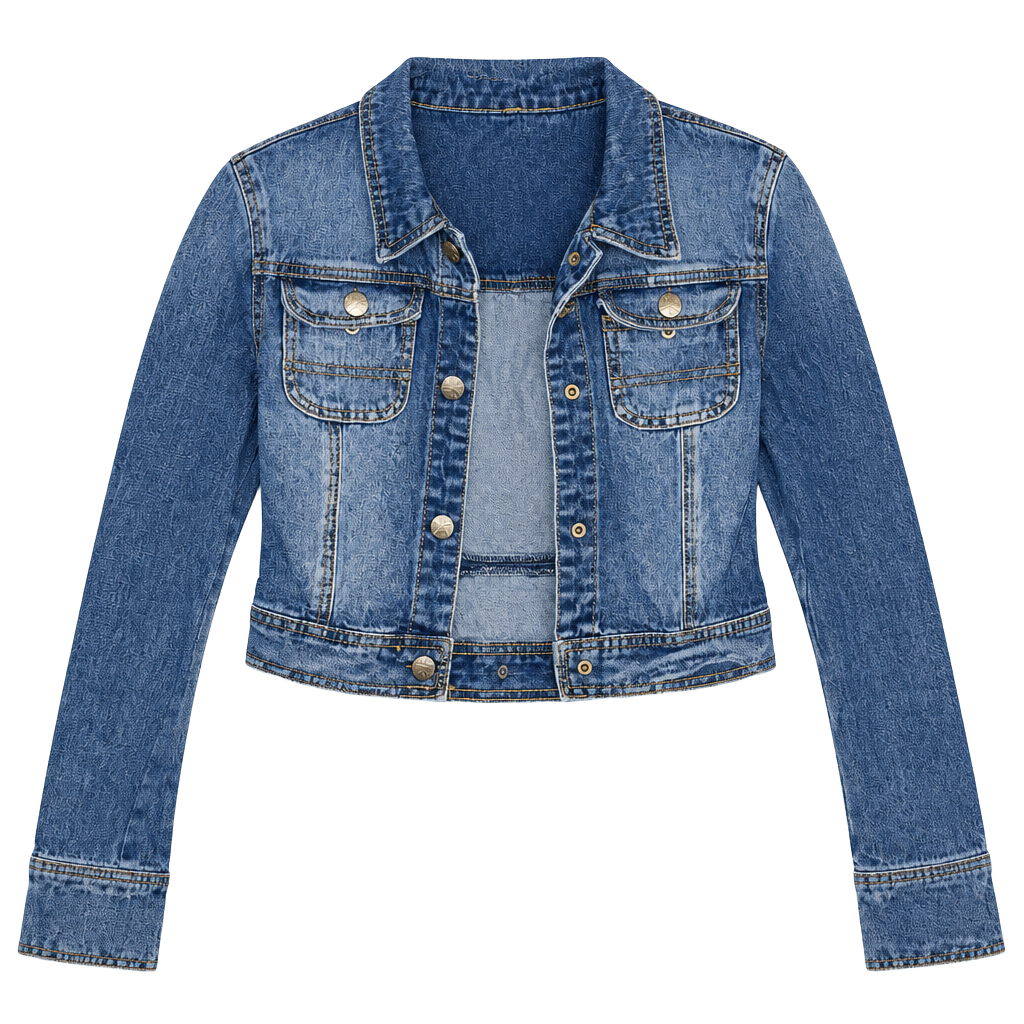 Charlotte Russe Cropped Denim Jacket Size M Blue Cotton Blend 1