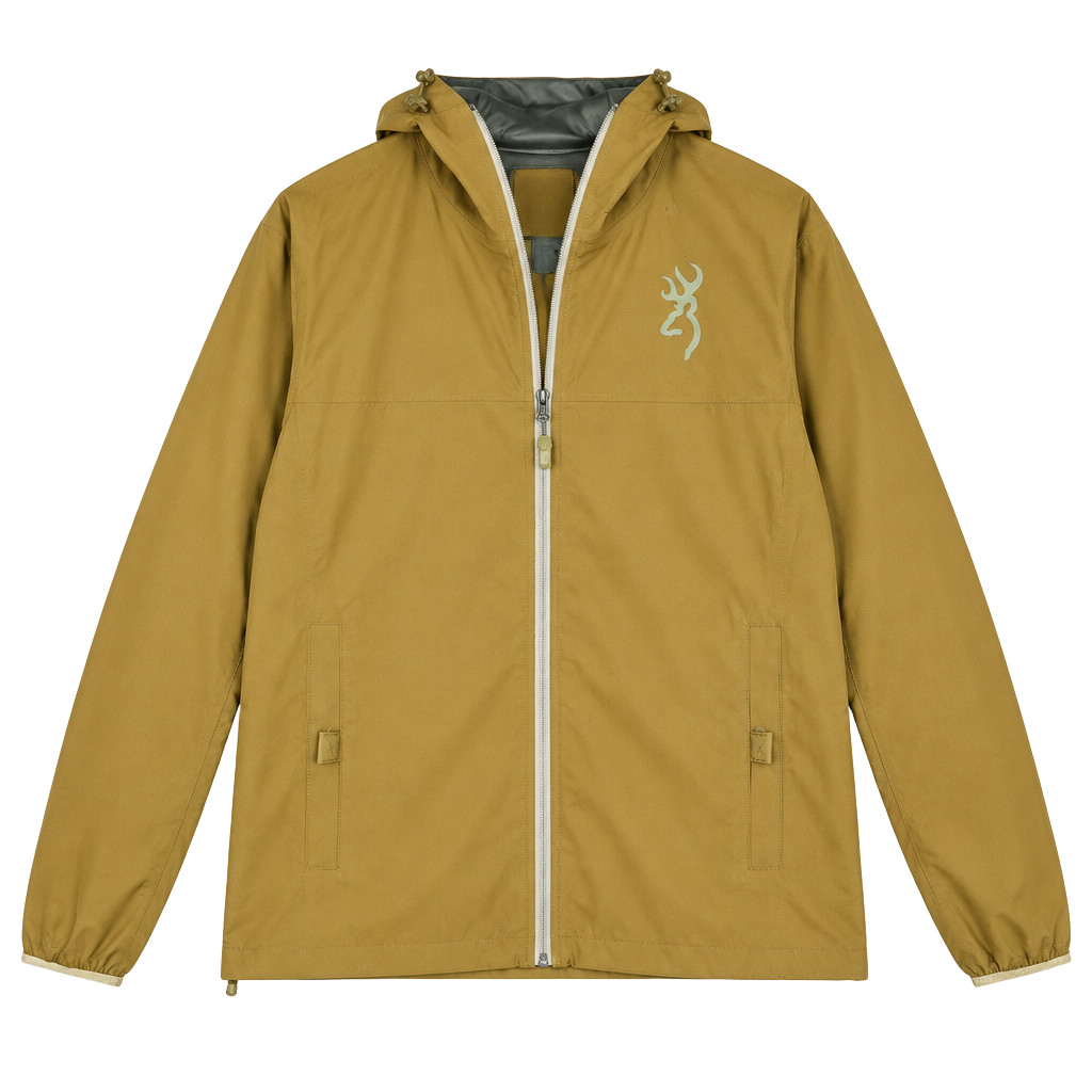 Browning Rain Jacket Size M Brown Waterproof Hooded. Pc 137 1