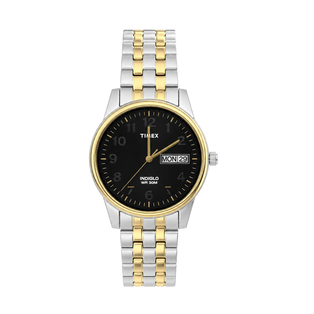 Timex Indiglo Two-Tone Quartz Watch with Day-Date 1